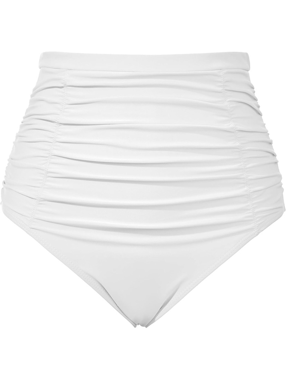 RELLECIGA White High-Waist Ruched Bikini Bottom